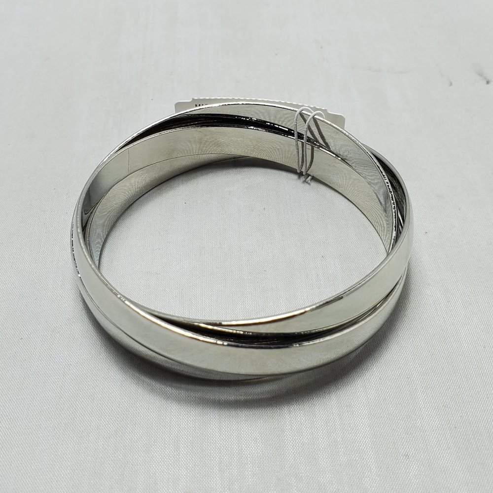 New York & Company silver trinity 3pc bangle bracelet set